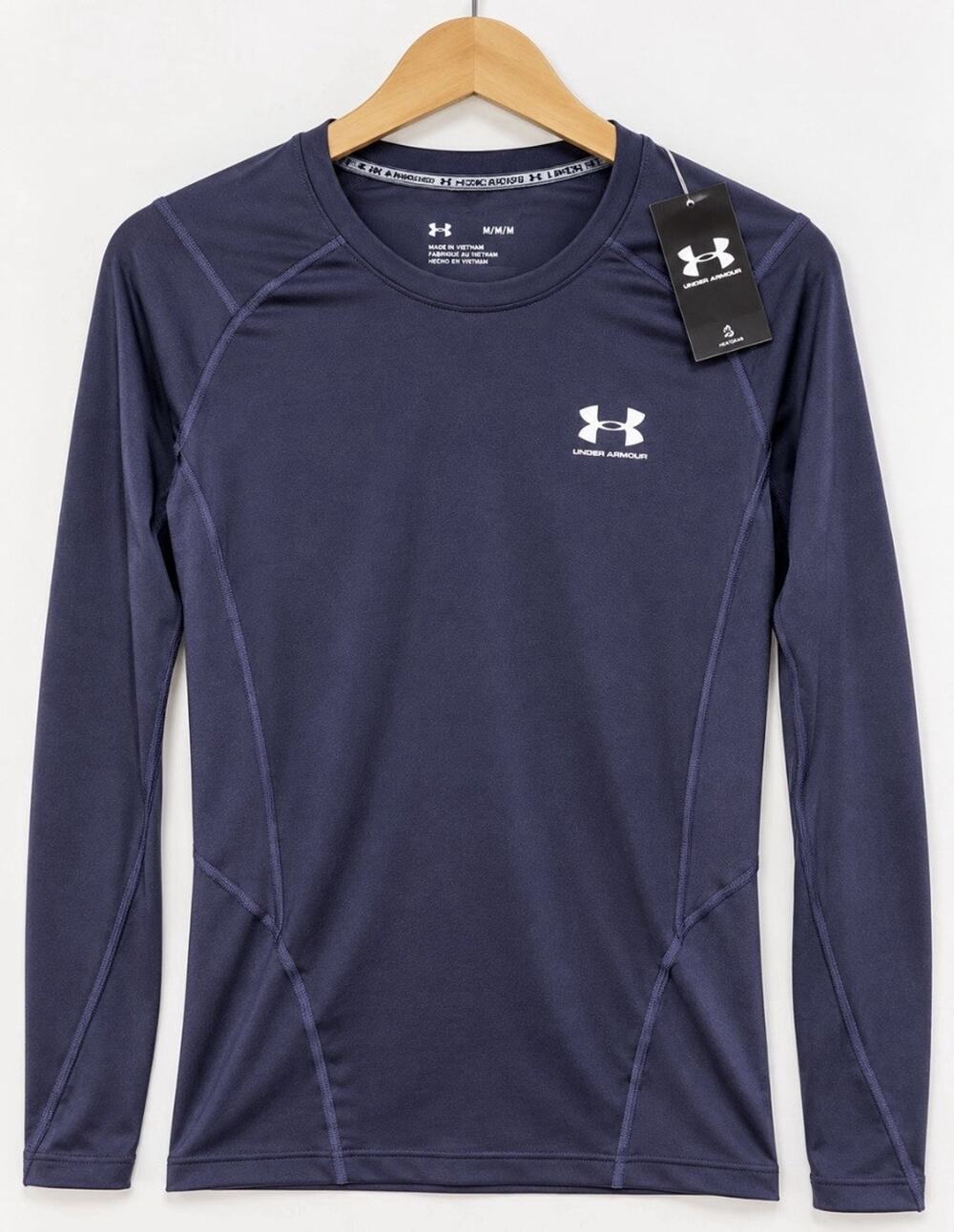 Under Armour Heat Gear Long Sleeve Men’s Compression Top M Navy Blue